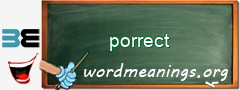 WordMeaning blackboard for porrect